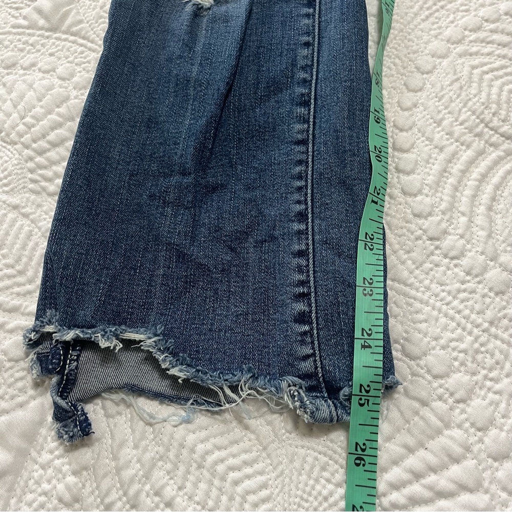MOTHER Insider Crop Step Chew Denim Jeans High Rise Medium Wash Distressed 27 - Picture 11 of 16